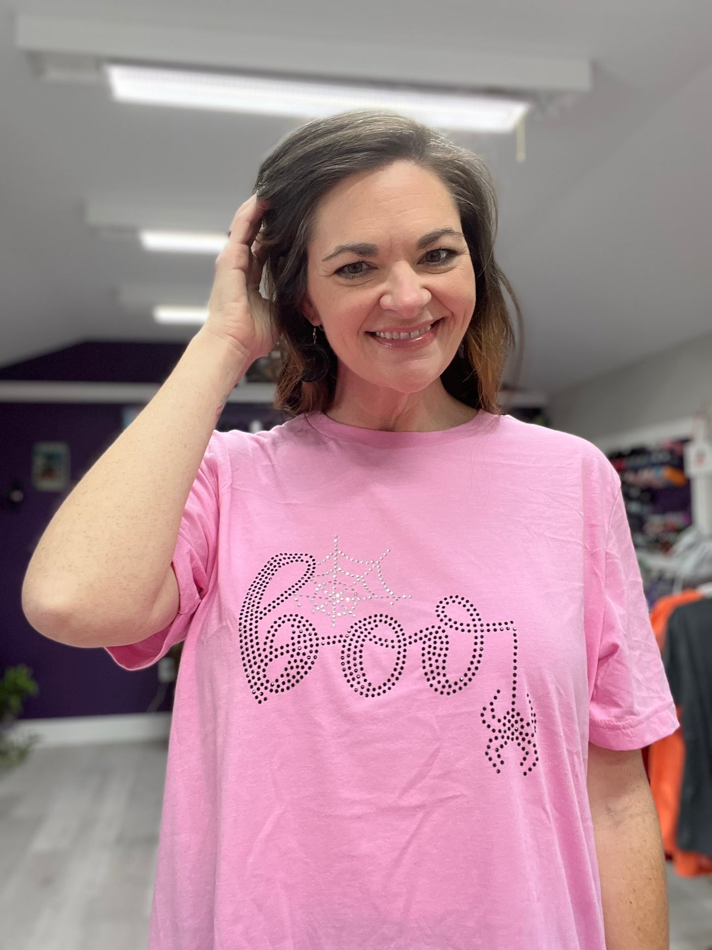 Boo rhinestone tee