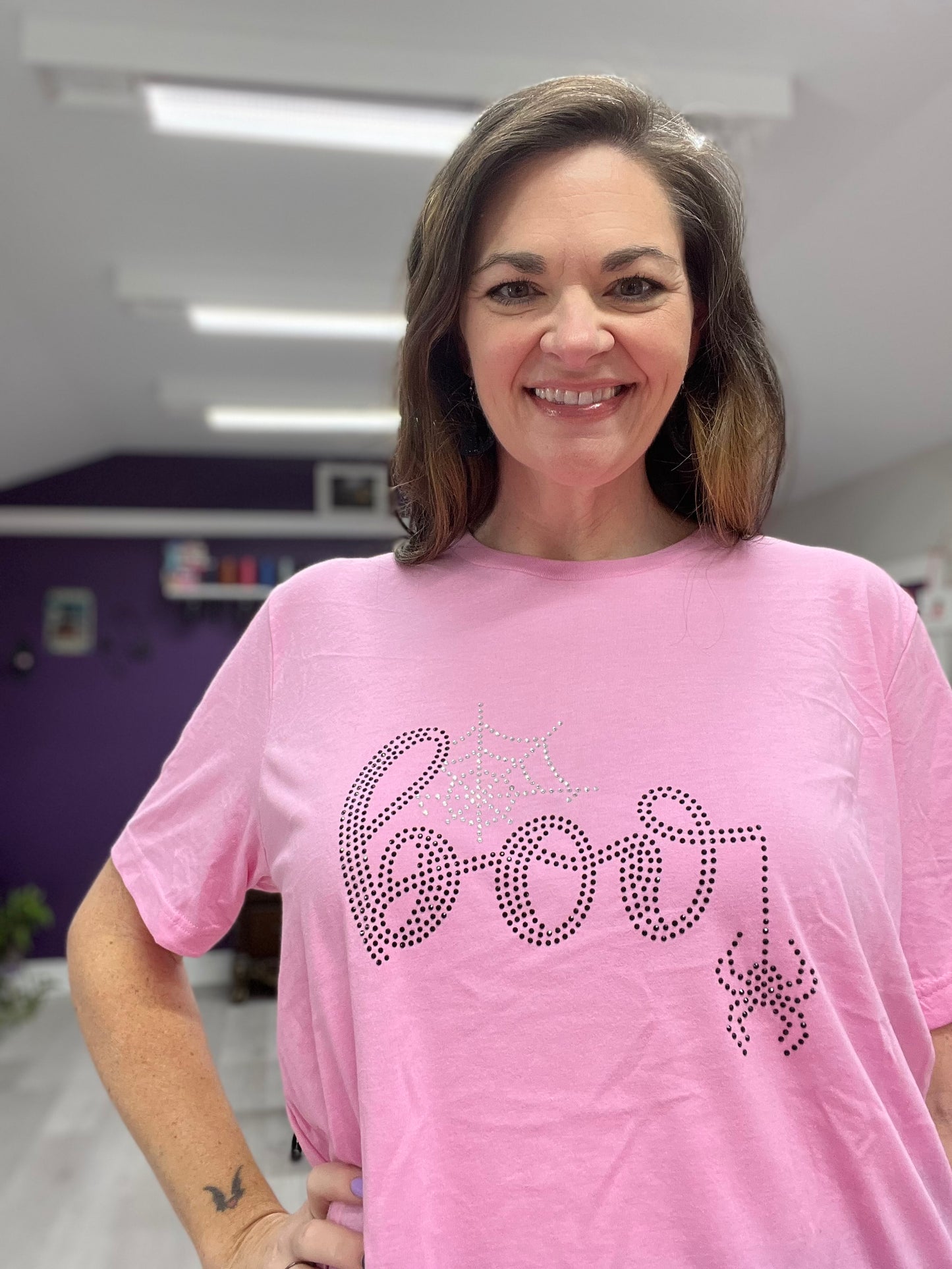 Boo rhinestone tee