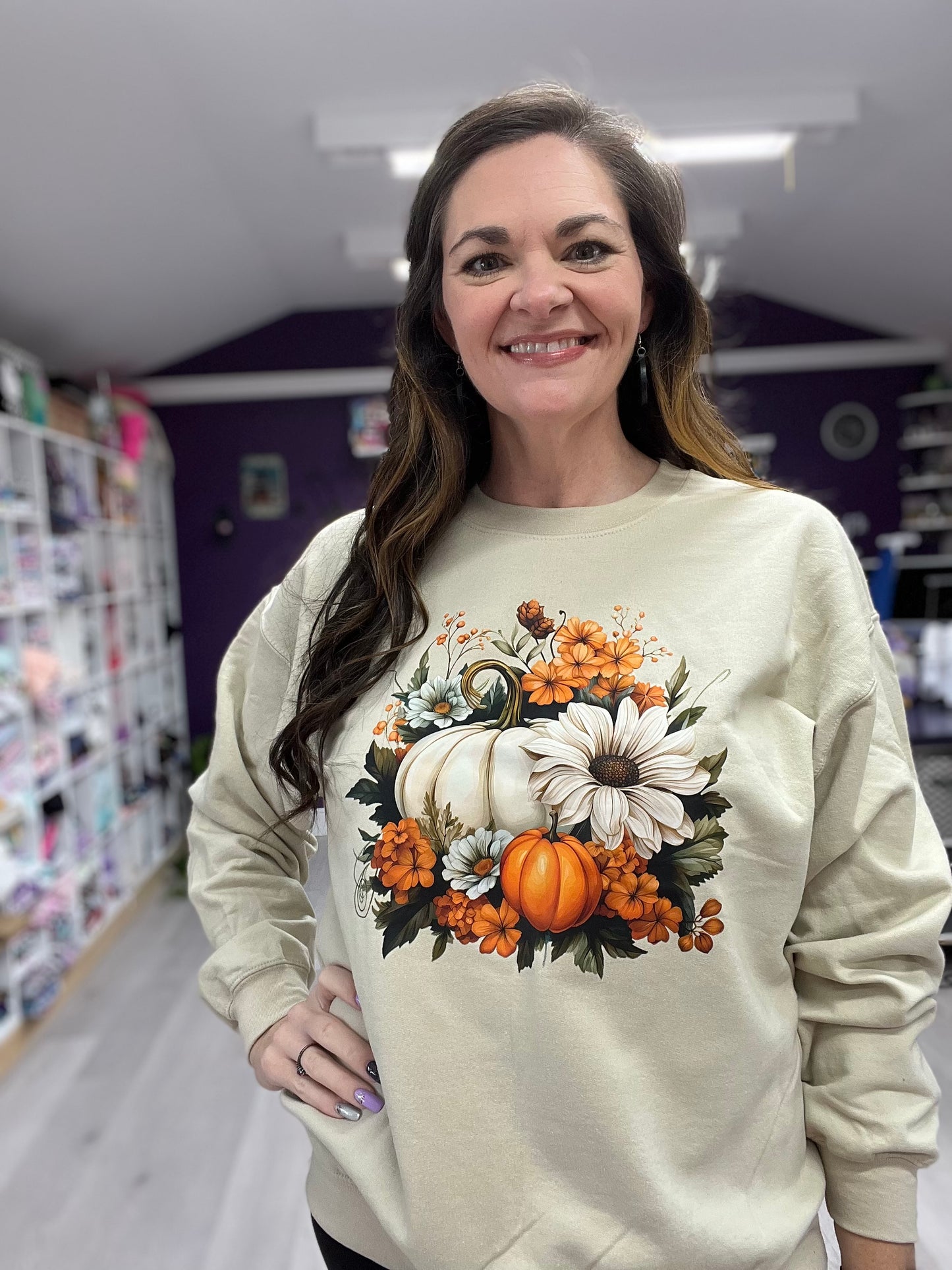 Fall pumpkins cream sweatshirt