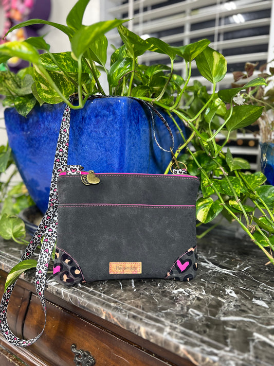 Leopard Heart Crossbody